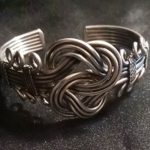 Intricate Celtic Knot Silver Cuff Bracelet. Unisex Versital